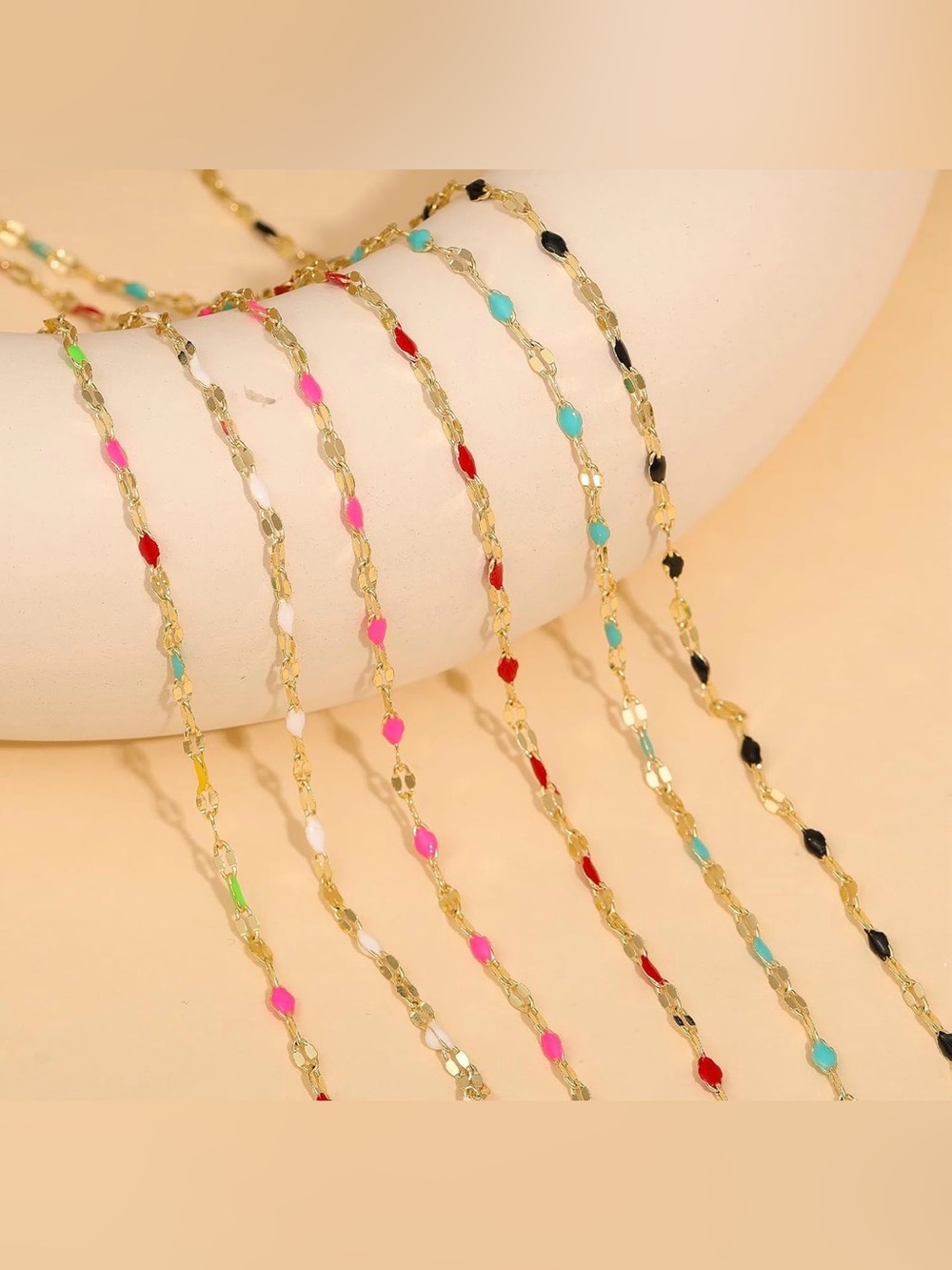 NWT 14K Gold Plated Dainty Lip Chain Hypoallergenic Waterproof MULTI COLORS